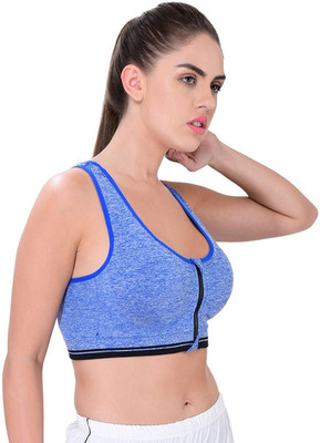 VOYARGE Yoga Sports Bra Women Sports Lightly Padded Bra(Blue)