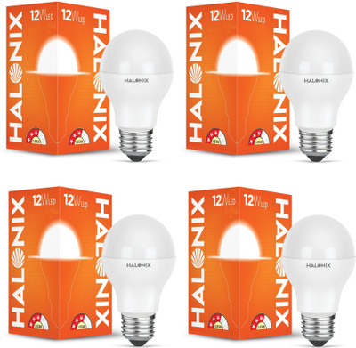 HALONIX 12 W Basic Round E27 LED Bulb(White, Pack of 4)