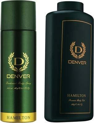 DENVER Hamilton Deo 200 Ml & Hamilton Talc 300 gm Deodorant Spray  -  For Men(500 g)