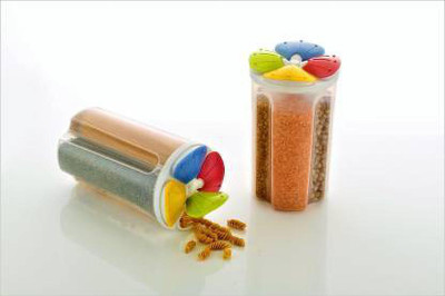 NEWON Plastic Grocery Container  - 2000 ml(Pack of 2, Multicolor)