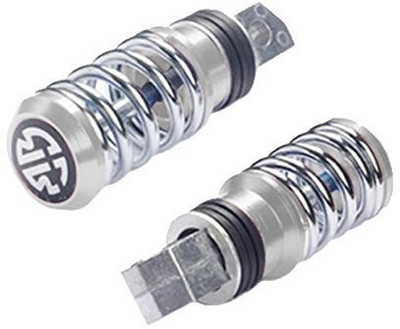 HurryUp 20652 Coil Spring Style Bike Foot Pegs (Set Of 2) Chrome Foot Rest(Silver)