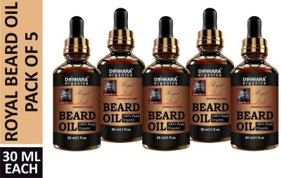 Donnara Organics Royal Beard Oil for Beard Growth-Specially For Men Combo Pack of 5 of 30 ML Hair Oil(150 ml)