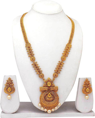 Shining Diva Alloy Gold-plated Gold Jewellery Set(Pack of 1)