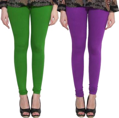 Clarita Churidar  Ethnic Wear Legging(Purple, Green, Solid)