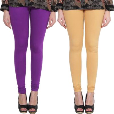 Clarita Churidar  Ethnic Wear Legging(Purple, Gold, Solid)