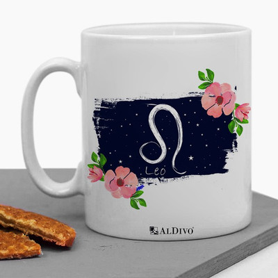 alDivo Leo Zoadic Sign Printed Premium Quality Ceramic Coffee Mug(350 ml)