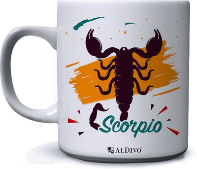 alDivo Printed Scorpio Zoadic Sign Premium Quality Ceramic Coffee Mug(350 ml)