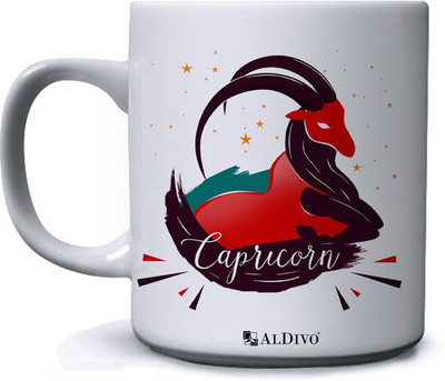 alDivo Printed Capricorn Zoadic Sign Premium Quality Ceramic Coffee Mug(350 ml)