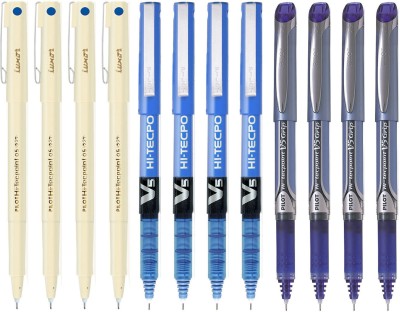 PILOT 05/V5/V5 Grip (Blue - Set of 12) Roller Ball Pen(Pack of 12, Blue)