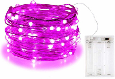MIRADH 30 LEDs 3 m Pink Flickering, Steady String Rice Lights(Pack of 1)