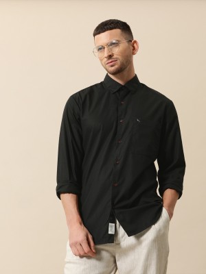 Mr Bowerbird Men Solid Casual Black Shirt