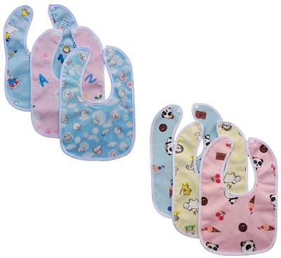 Baby Shopiieee New Born Fastdry-Premium Super Soft Cotton Daily Use bibs-Animal Design for baby boy and baby girl-Pack of 6 (Multicolor)(Multicolor)