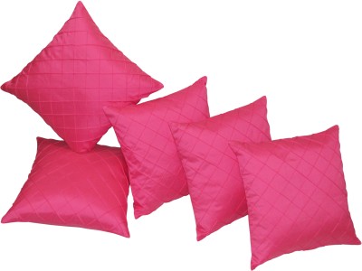 ZIKRAK EXIM Self Design Cushions Cover(Pack of 5, 40 cm*40 cm, Pink)