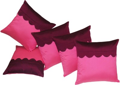 ZIKRAK EXIM Self Design Cushions Cover(Pack of 5, 40 cm*40 cm, Lavender, Pink)