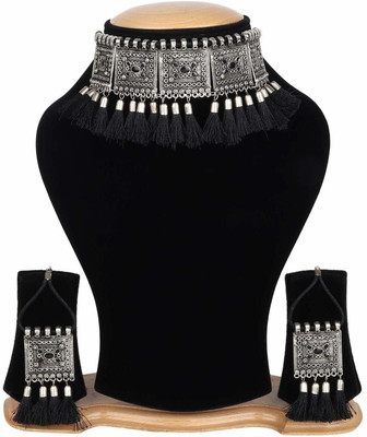 Kaima Oxidised Silver Black Jewellery Set(Pack of 1)