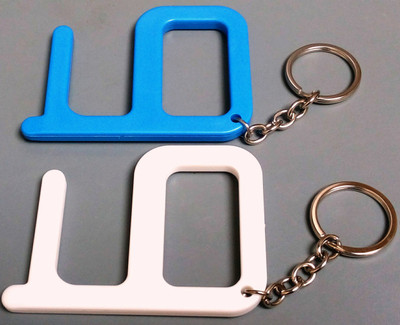 kd collections KD-588--(2 Pcs) Virus Protection Keychain Safety Key Non-Touch Hands-Free Contactless Tool Multi Purpose Safe Touch Antimicrobial Key Key Chain