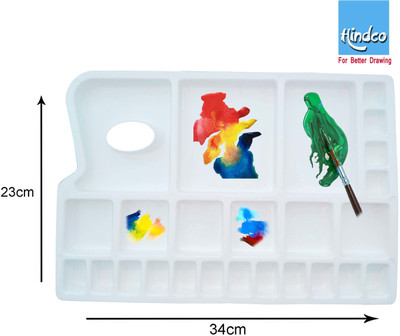 Hindco Plastic 25 Paint Wells Palettes(Set of 1, White)