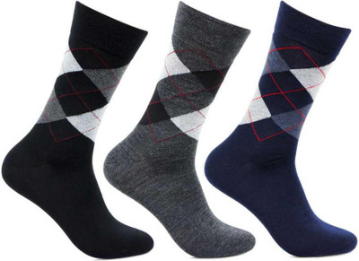 SS CLOTHING - Dress In Style Men Geometric Print Mid-Calf/Crew(Pack of 3)