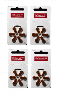 Resound GN Size 312 Hearing Aid Battery(4 Packets = 24 batteries) hearingaidbatteries-312no-24 Stethoscope Case(Brown)