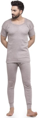 UZARUS Winterwear Mens Half Sleeves Round Neck Vest and Trouser Innerwear Thermal Set Men Top - Pyjama Set Thermal