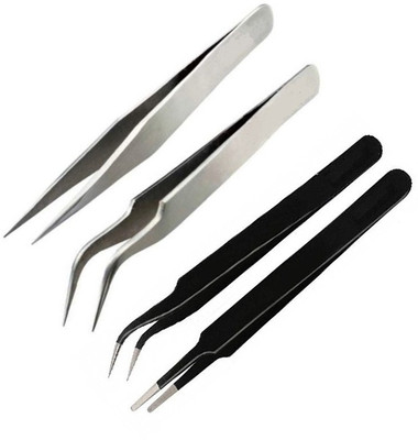 wroughton 4 Tweezers Set For Repairing Mobile,Laptop, Gadget, Electronics & For Jewellery