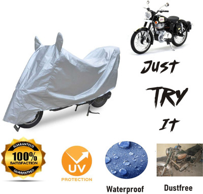 Just try it Waterproof Two Wheeler Cover for Royal Enfield(Bullet Trials 350, Silver)