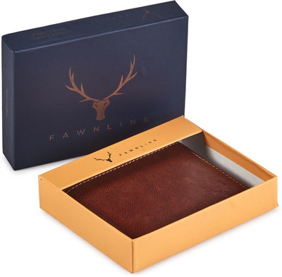 FAWNLINK Men Casual Brown Artificial Leather Wallet(6 Card Slots)