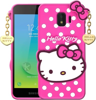 Kreatick Back Cover for Samsung Galaxy J2 Core - Hello Kitty Case | 3D Cute Doll | Soft Girl Back Cover with Pendant(Pink, Flexible, Pack of: 1)