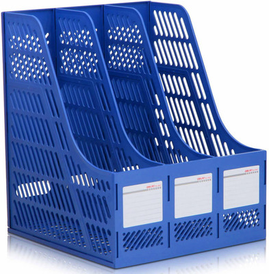 FosCadit 3 Compartments PLASTIC Desktop Organizer(Multicolor)