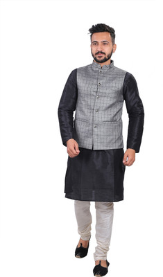 HUZUR Men Kurta Churidar Set