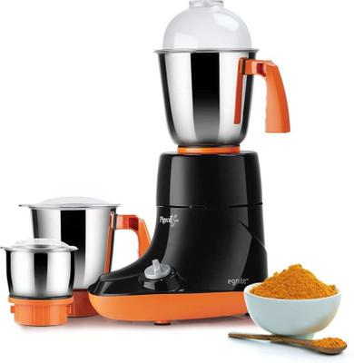 Pigeon Egnite 750 W Mixer Grinder(Balck, Orange, 3 Jars)