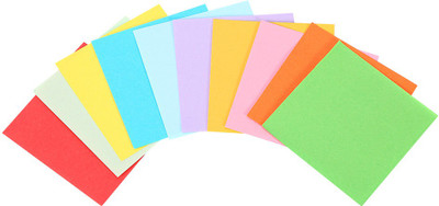 Akshar Art N Craft Construction Plain 15x15 CM 80 gsm Origami Paper(Set of 1, Multicolor)