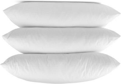 GKM Fashion Polyester Fibre Solid Sleeping Pillow Pack of 3(White)