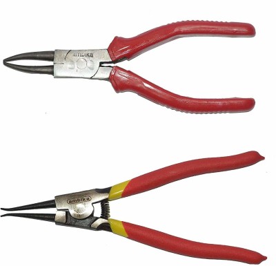 gizmo Enternal & External Straight Nose Circlip Pliers Pack of 2 Circlip Plier(Length : 7 inch)