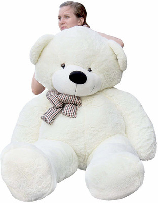 AANSHU TOYS Aanshu 2feet white Soft Polyester 3 Feet Lovable/Huggable Teddy Bear with Neck Bow  - 90 cm(White)