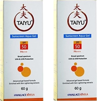 Taiyu Sunscreen - SPF 50 PA+++ Sunscreen Aqua Gel Pack of 2.(60 g)