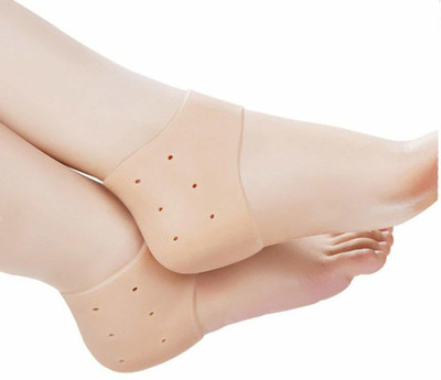 Maharaj Mall Silicone Gel Heel Pad Socks for Pain Relief for Men and Women (Free Size) - 1 Pair Heel Support