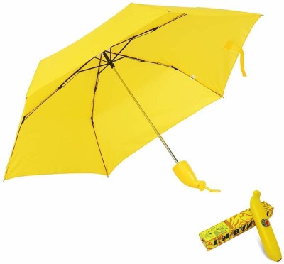 Rexmon Banana Shape Folding Automatic Open Mini Umbrella for Travel Umbrella(Yellow)