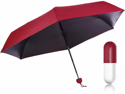 SEASPIRIT Windproof and UV Protection Umbrella with Capsule Case Umbrella(Maroon)