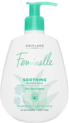 Oriflame Sweden FEMINELLE Soothing Intimate Wash Aloe Vera & Mallow Intimate Cleansing Liquid 300 mL Intimate Wash(300 ml)