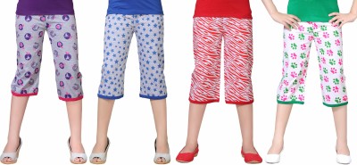 SINI MINI Capri For Girls Casual Printed Cotton Blend(Multicolor Pack of 1)