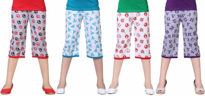 SINI MINI Capri For Girls Casual Printed Cotton Blend(Multicolor Pack of 1)