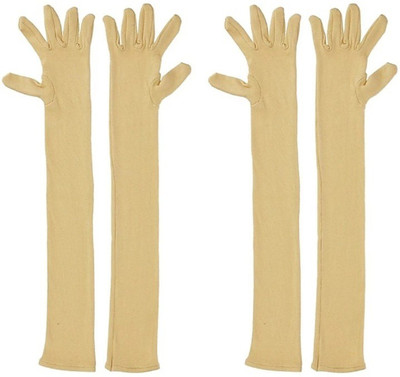 GLUCKLICH Cotton Arm Sleeve For Men & Women(Free, Brown)