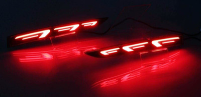 EliteAuto Premium Car Reflector Led Brake Light for Bumper(Rear/Back) Drl New Design Car Reflector Light(Red)