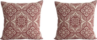 Dekor World Printed Cushions & Pillows Cover(Pack of 2, 45 cm*45 cm, Brown)