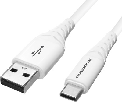Ambrane ACT-10 Plus 1 m USB Type C Cable(Compatible with Smartphones, White, One Cable)