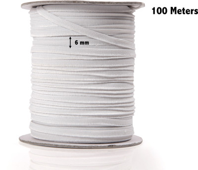 3tee Woven White Elastic(100 m)