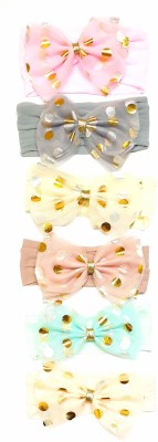ANNA CREATIONS baby baby girl hairband headbands glitter elastic bow Head Band(Multicolor)