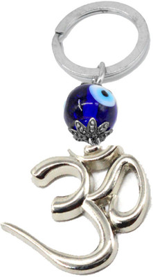 AFH Om & Blue Eye of Protection Key Ring - Spiritual Key Chain Key Chain