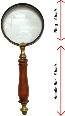 GOLA INTERNATIONAL Antique Replica Handheld Detachable Magnifying Glass Lens 10X MAGNIFYING GLASS(BRASS)